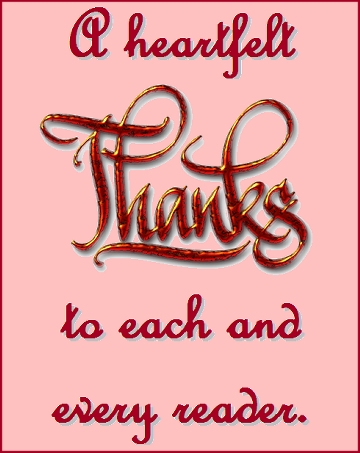 A heartfelt THANKS to each and every reader